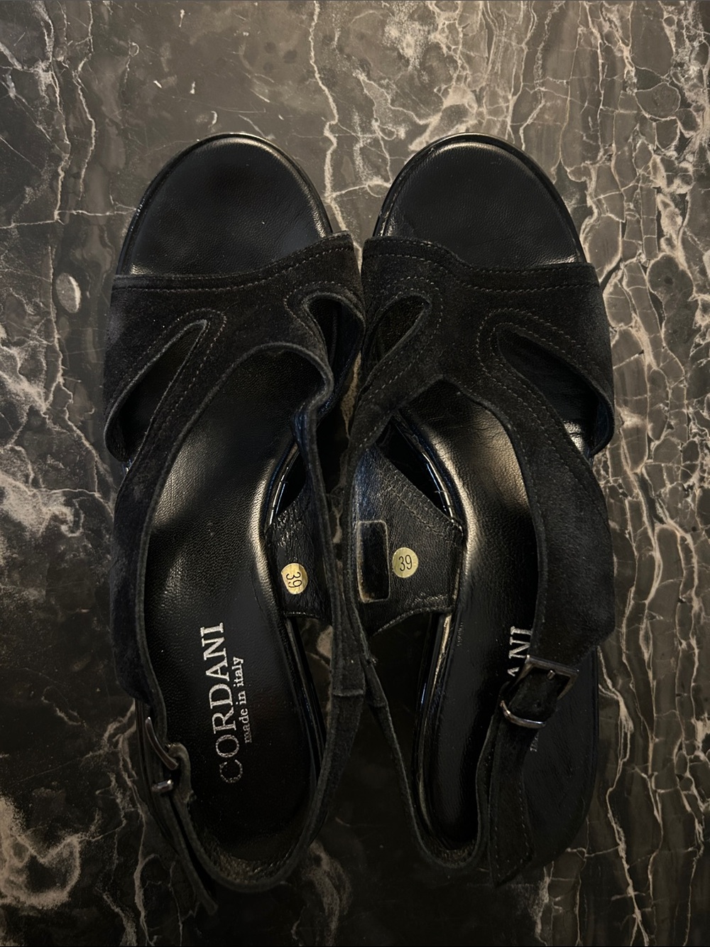 Cordani Black Suede Open-Toe Women's Sandals